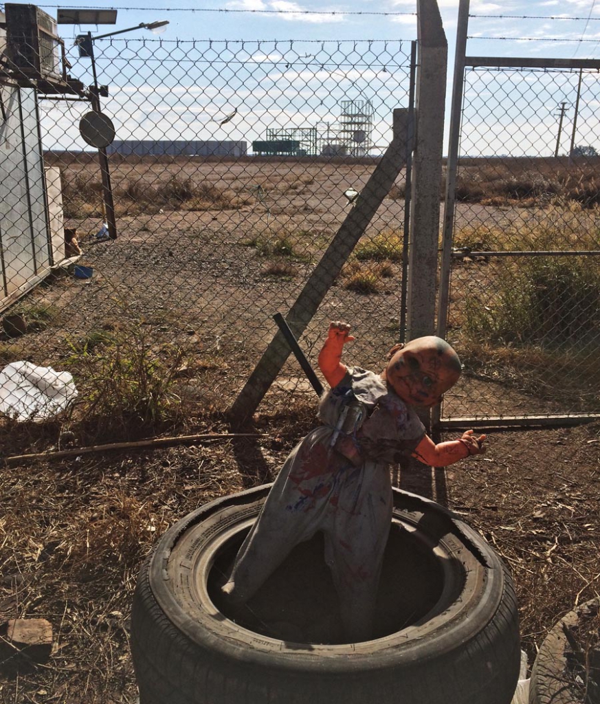 under successful siege: the construction site of a planned Monsanto seed factory, Córdoba region